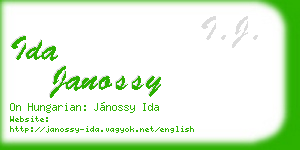 ida janossy business card