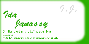 ida janossy business card